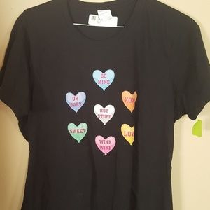 Ladies Size XL Valentine Theme Tee,  New